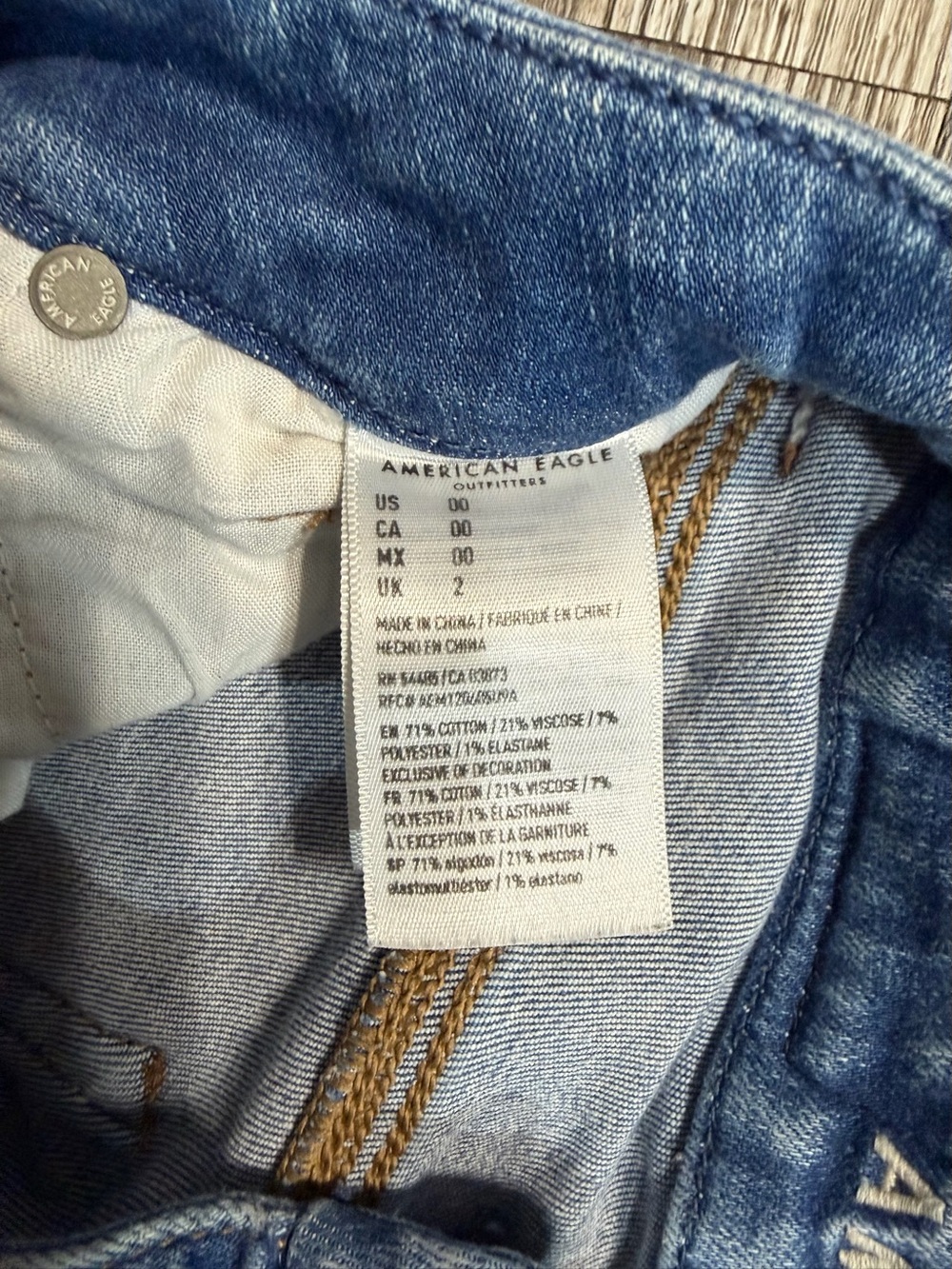 American Eagle Outfitters Distressed Blue Denim Shorts next level Stretch‎ Read* - Picture 4 of 11